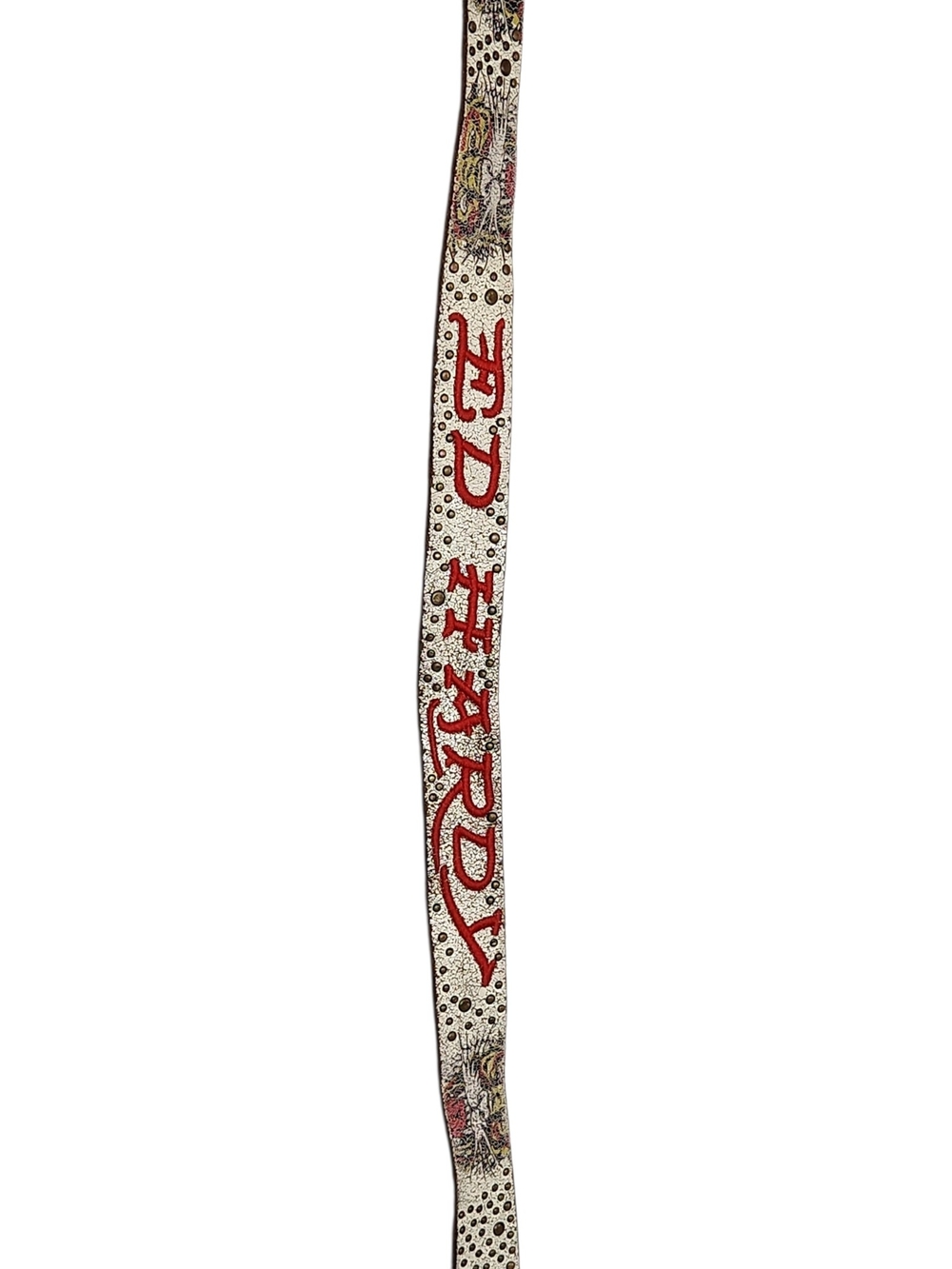 Vintage Ed Hardy Red Tiger Studded Leather Belt 40 Inches Flaw